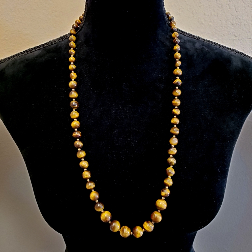 Charter Club Tiger's Eye & Gold Necklace